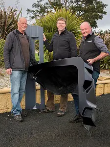 "Penguin Composites Management Team: (left to right) John van der Woude, CEO/Owner; Piers Findlay, Engineer; David Mercer, Manager "