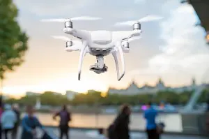 Drone above crowds