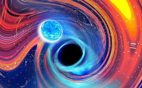Black holes swallow neutron stars like “Pac-Man”