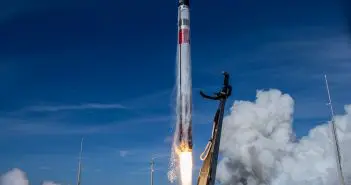 Helicopter Intercepts Jettisoned Rocket Booster