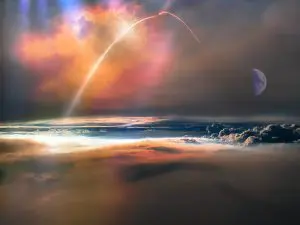 Rocket launch into space