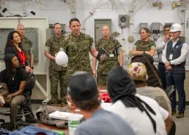 Marine Corps enlisted leaders visit Ingalls Shipbuilding to develop veteran workforce pipeline