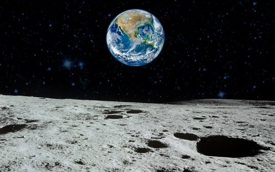 Planet Earth as soon from the Moon