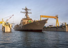Ingalls Shipbuilding launches guided missile destroyer George M. Neal (DDG 131)